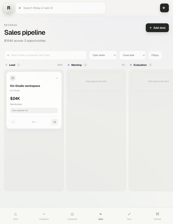 Relay Revenue CRM pipeline